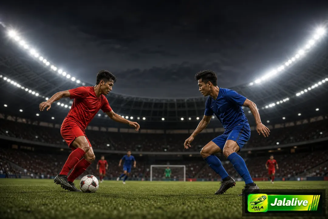 Ilustrasi editorial laga Al Taawon kontra Al Khaleej Saihat di Pro League