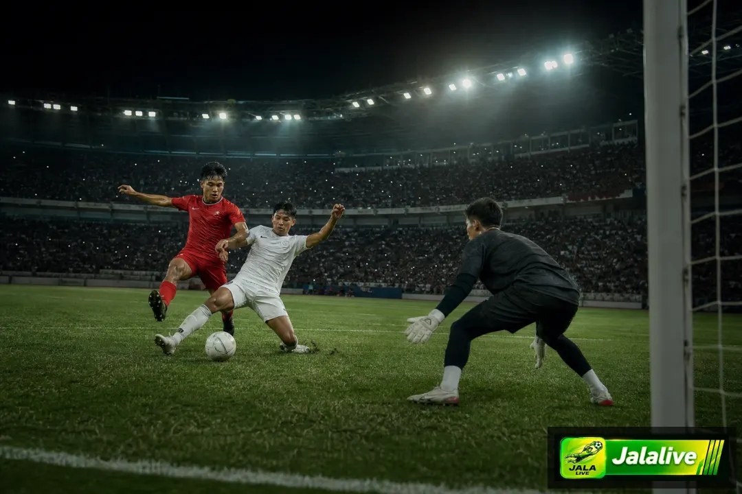 Ilustrasi editorial duel Indonesia dan Thailand dalam laga final sepak bola